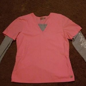 Katherine Heigl 2 in 1 scrub top SM